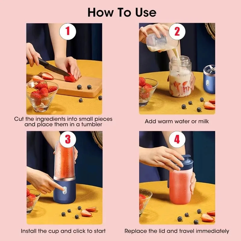 **Ultra-Portable Six-Blade Personal Power Blender**